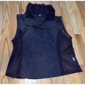 RARE FIND! Coco Made In Korea Black Vest Shirt High Puff Collar S